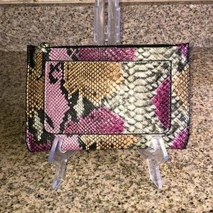 Snake embossed clutch. NWOT